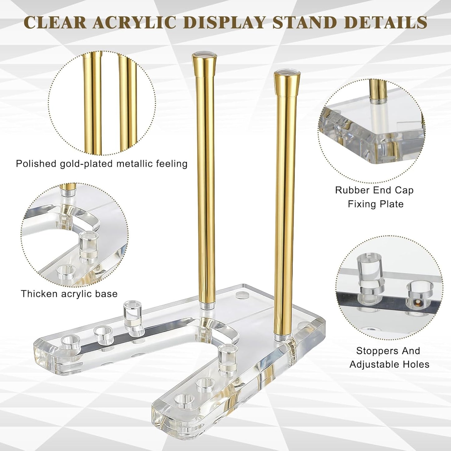Novabright 2 Packs 6.5 Inch Acrylic Plate Stand for Display, Clear Plate Easel Holder Tabletop Stand for Decorative Plates, Books, Records, Plaques, Photos, Platters, Tabletop Art