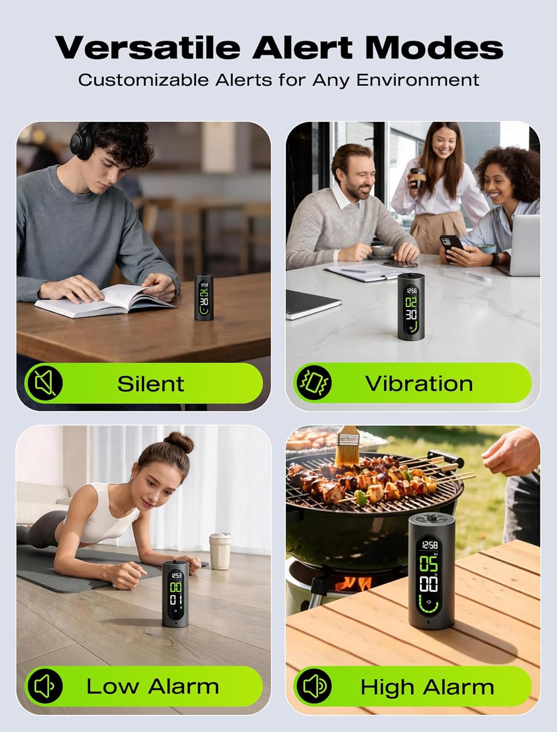 MASHI Visual Timer for Kids & Adults, 99-Min Digital Countdown Clock with U-Shaped Progress Bar, Silent/Vibration/Loud Alarm, Type-C Rechargeable Productivity Tool for ADHD, Classroom, Study