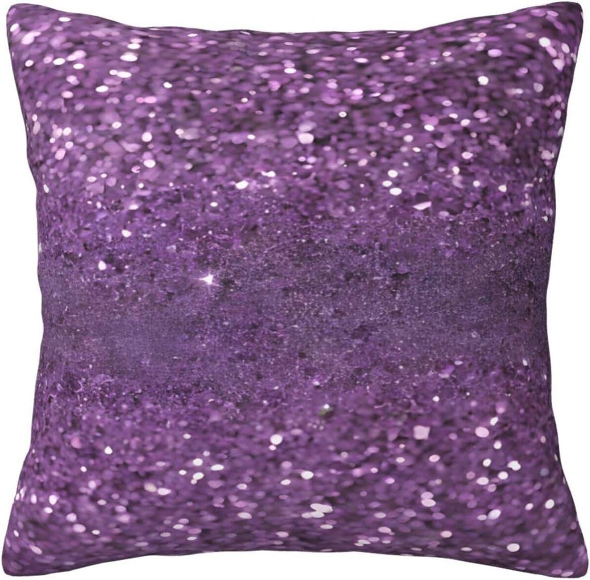 All-Season Square Pillow Covers 18"X18", Sequin Pattern, Decorative Throw Pillow Covers for Sofa Bed Couch, Hidden Zipper Cushion Cover, Square Lumbar & Accent Pillowcases for Home Decor