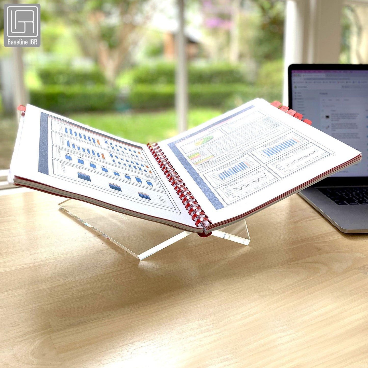 Medium Clear Acrylic Book Stand, 8.7” x 6.3” x 3.6”, Acrylic Book Holder, Open Bookstand for Display and Reading Cookbooks, Art Books, Bibles, Magazines - Home and Office