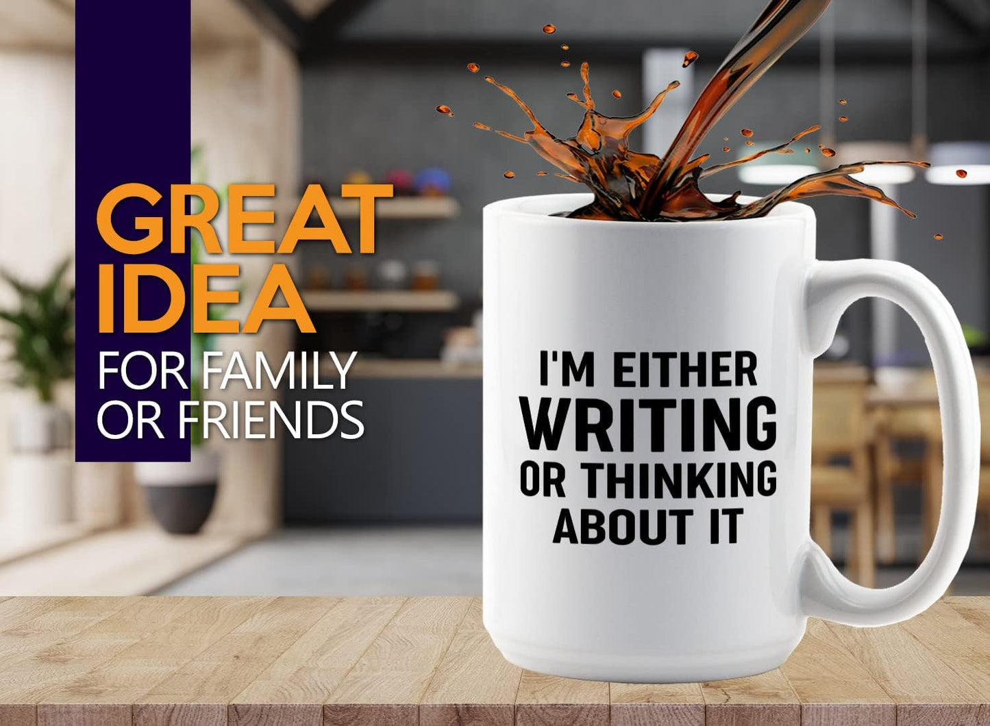 Journalist Coffee Mug 15oz White -Writing or Thinking - Reading Lover Book Club Gift Author Appreciation Writer Journalism Novelist Scriptwriter