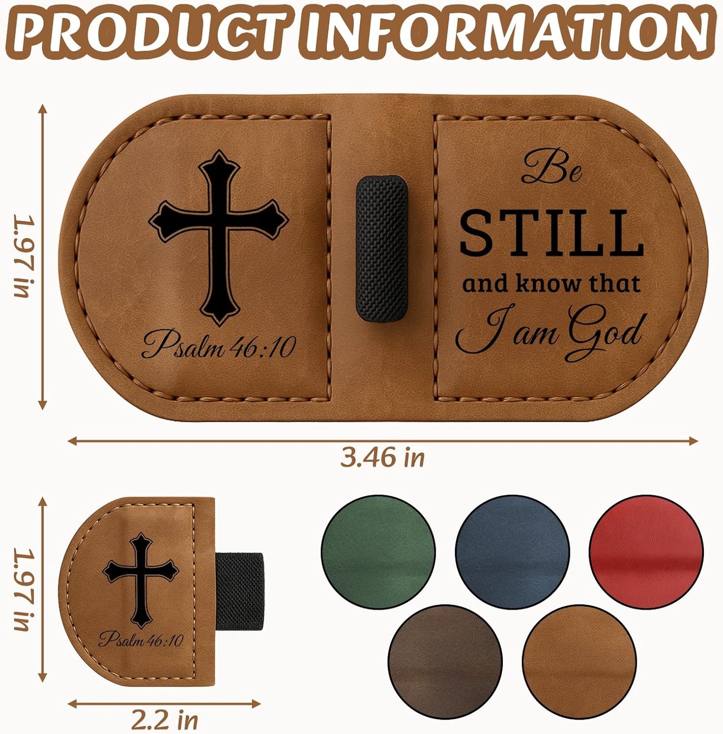 Bygone Mark Personalized Leather Bookmark with Pen Holder - Magnetic Bible Verse Design, Inspirational Gifts for Men and Women, Christian Book Lovers Reading Accessory (Brown-Psalm 119：105)