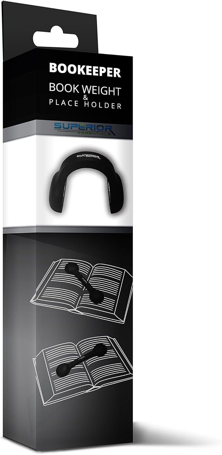 Bookmark/Weight-Page Holder-Holds Books Open and in Place-Black-by Superior Essentials