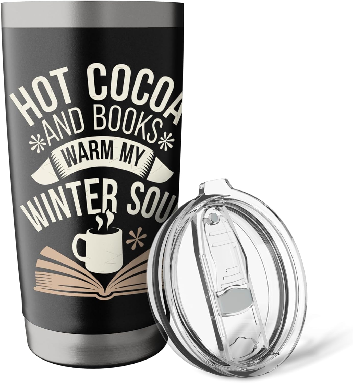 Reading All Winter Cozy Book Lover and Literary Escape Stainless Steel Insulated Tumbler