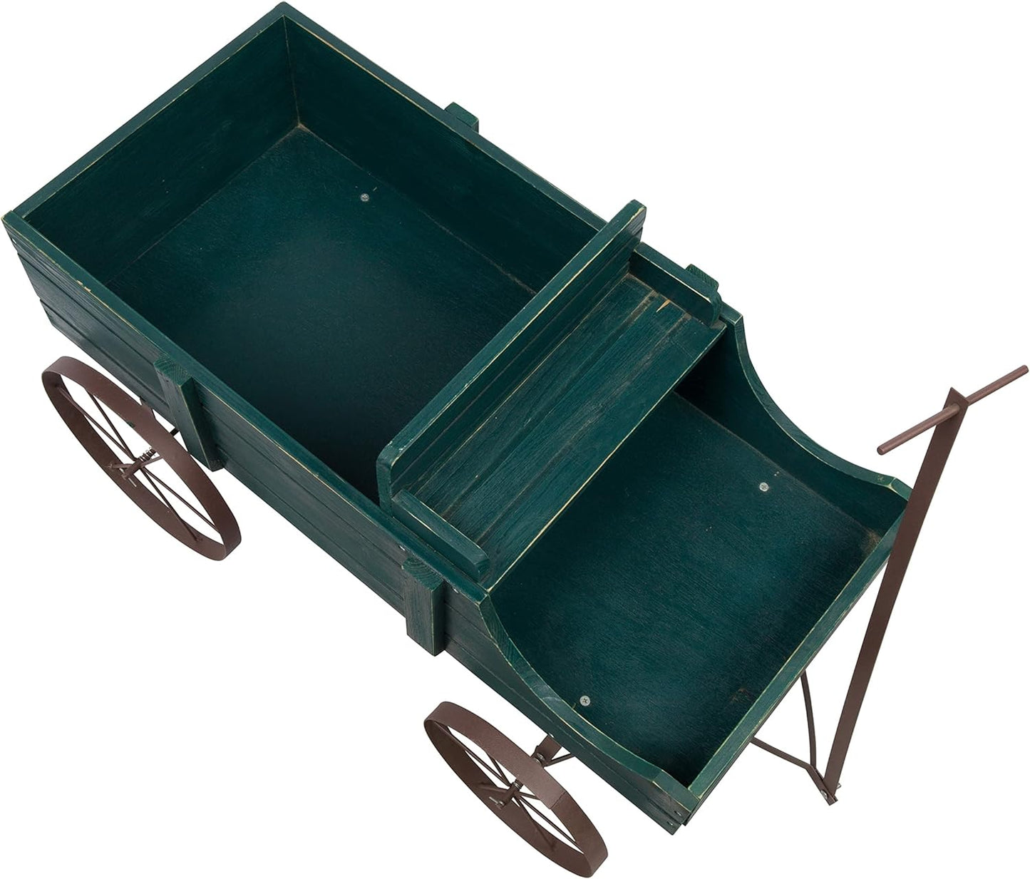 Shine Company Decorative Large Buckboard Wagon Garden Planter - Green