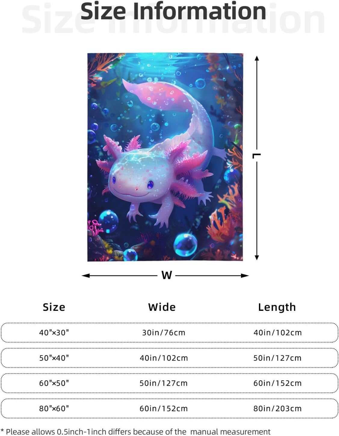 Axolotl Blanket Lovely Axolotls Gifts for Girls Boys Kids Adults, Flannel Axolotl Throw Blankets for Bed Living Room Sofa Couch Traveling Camping, Soft Warm Lightweight Cozy Axolotl Decor 80x60in
