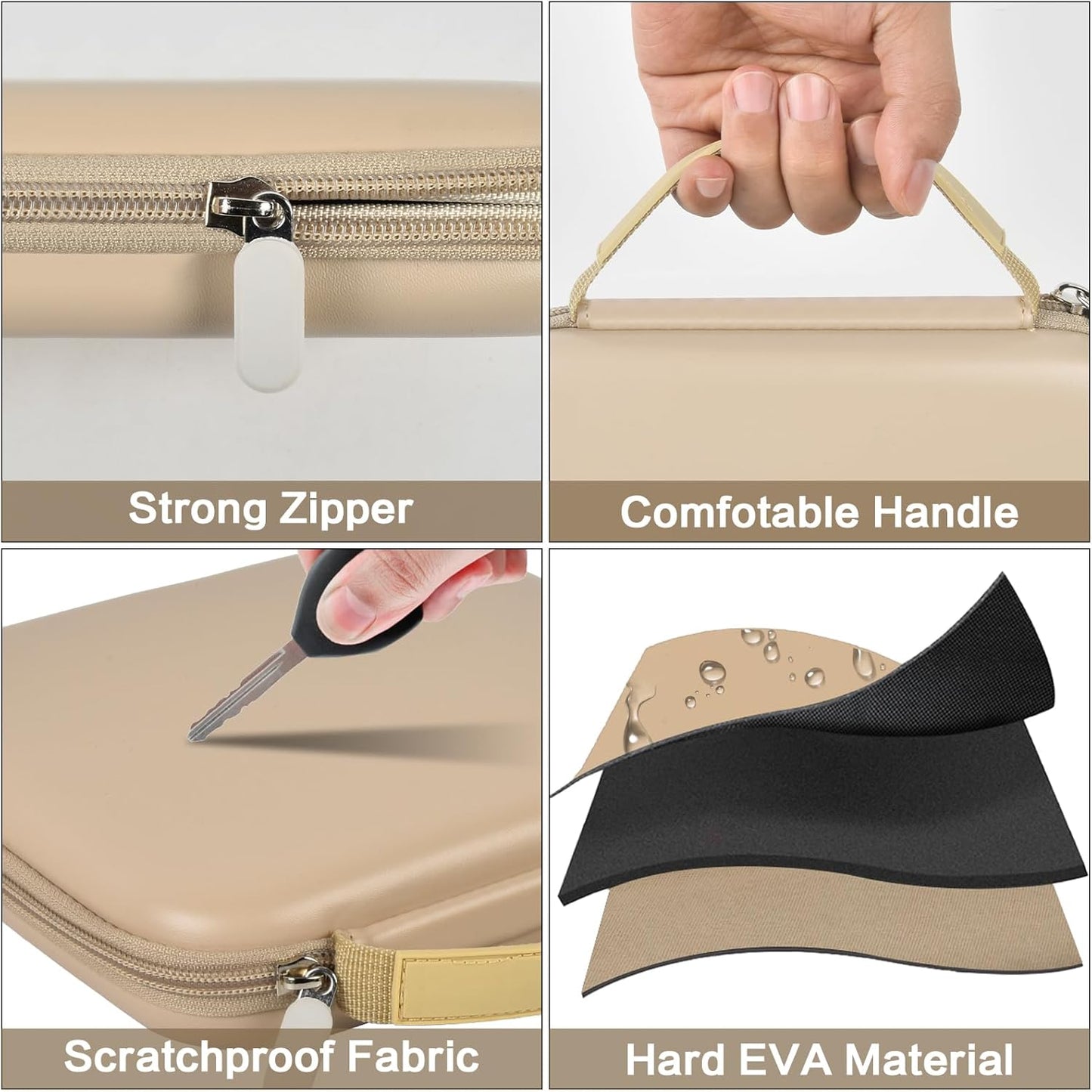 Case Compatible with Glocusent/ for Vekkia/ for LITOM/ for LEDGLE/ for TAKKUI/ for TSINGREE LED Neck Reading Light Book Light for Reading. Storage Carrying Holder for USB Cable (Box Only) -Light Khaki