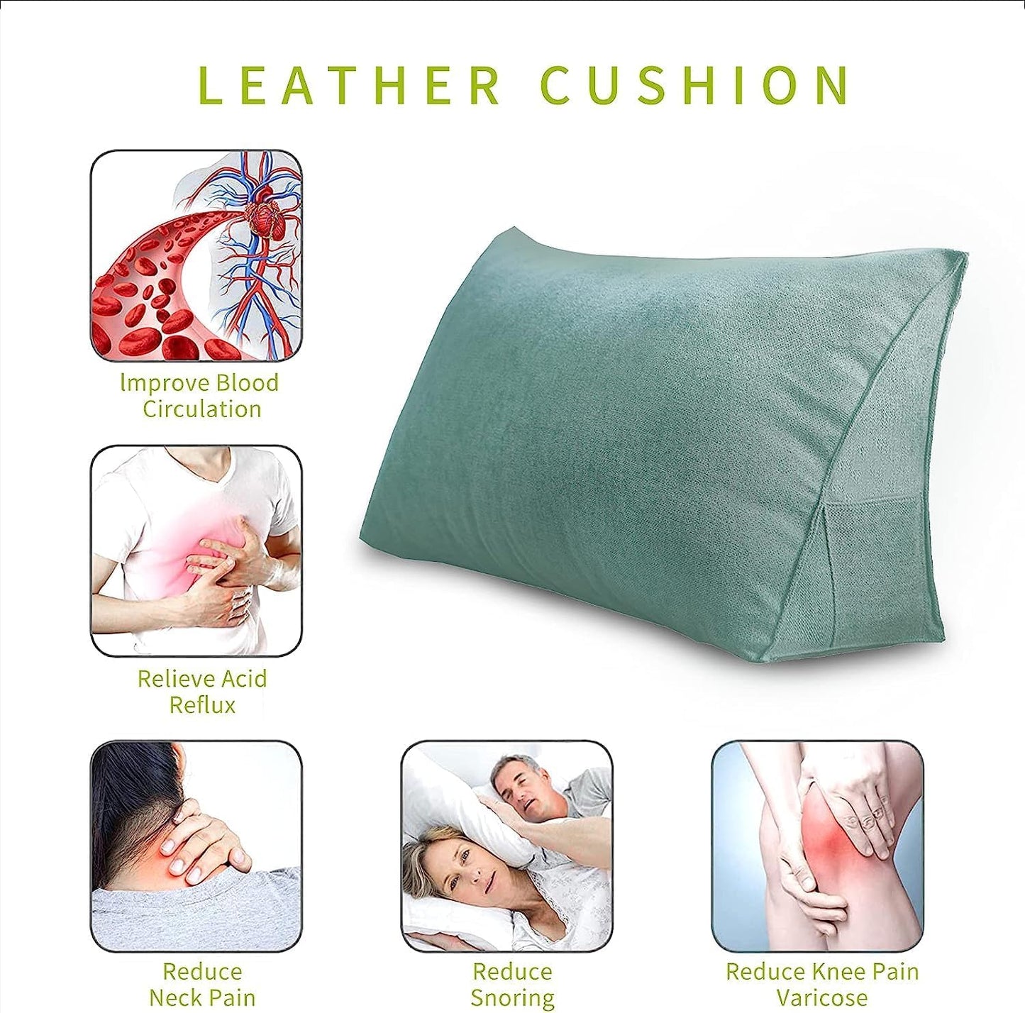 Large Wedge Pillow Lumbar Support Cushion for Bed Headboard Sofa, Back Positioning Backrest,Soft Reading Pillow with Breathable Removable Washable Cover(Size:50x20x35cm,Color:C)