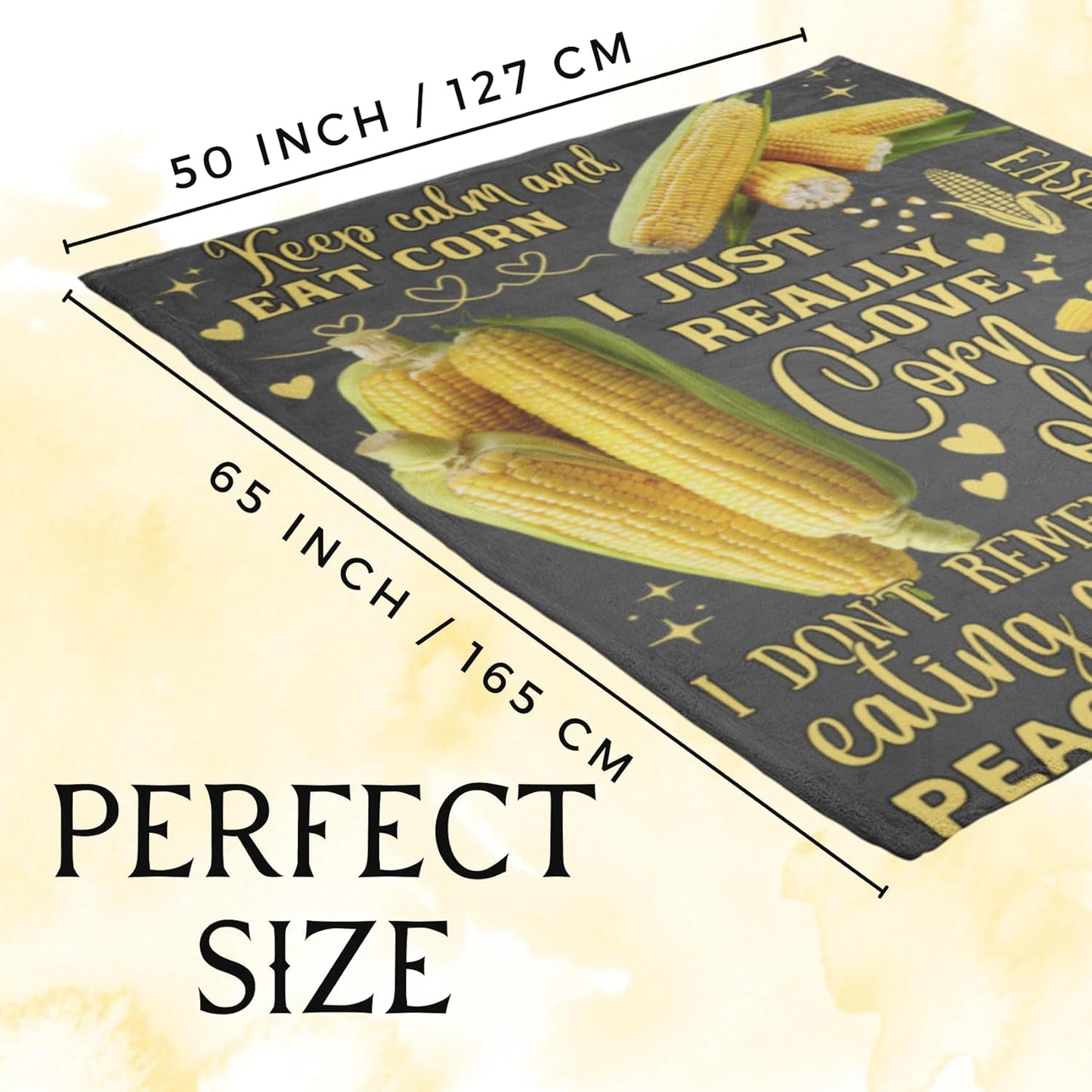 Funny Corn Gifts for Corn Lovers, Best Unique Corn Flannel Throw Blanket 50 x 65 inch, Skin Friendly, Novelty Corn Lover Gifts