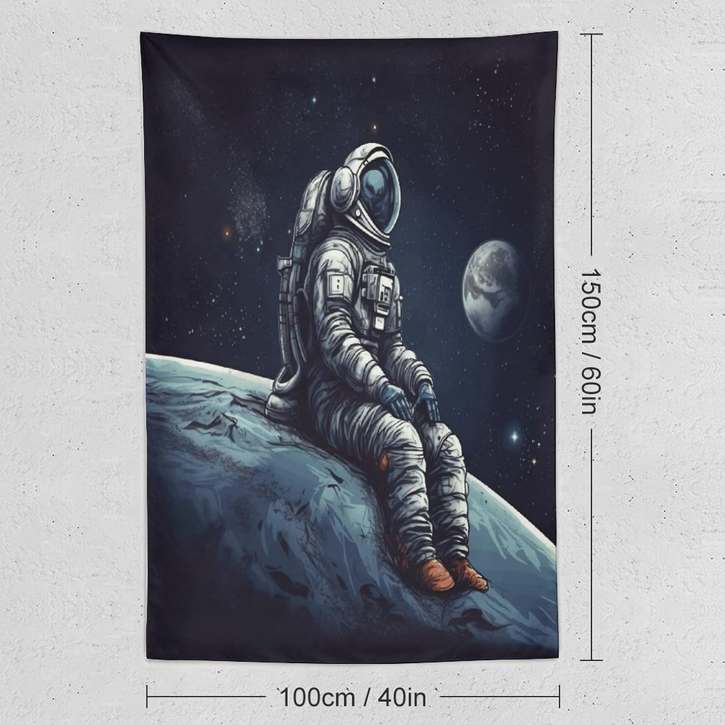 FodPand Astronaut Space Tapestry Anti-fading Wall Tapestry with Installation Kit Backdrop Banner Multipurpose Aesthetic Tapestries Boho Wall Art Hanging Decorative Blanket 40"x60"
