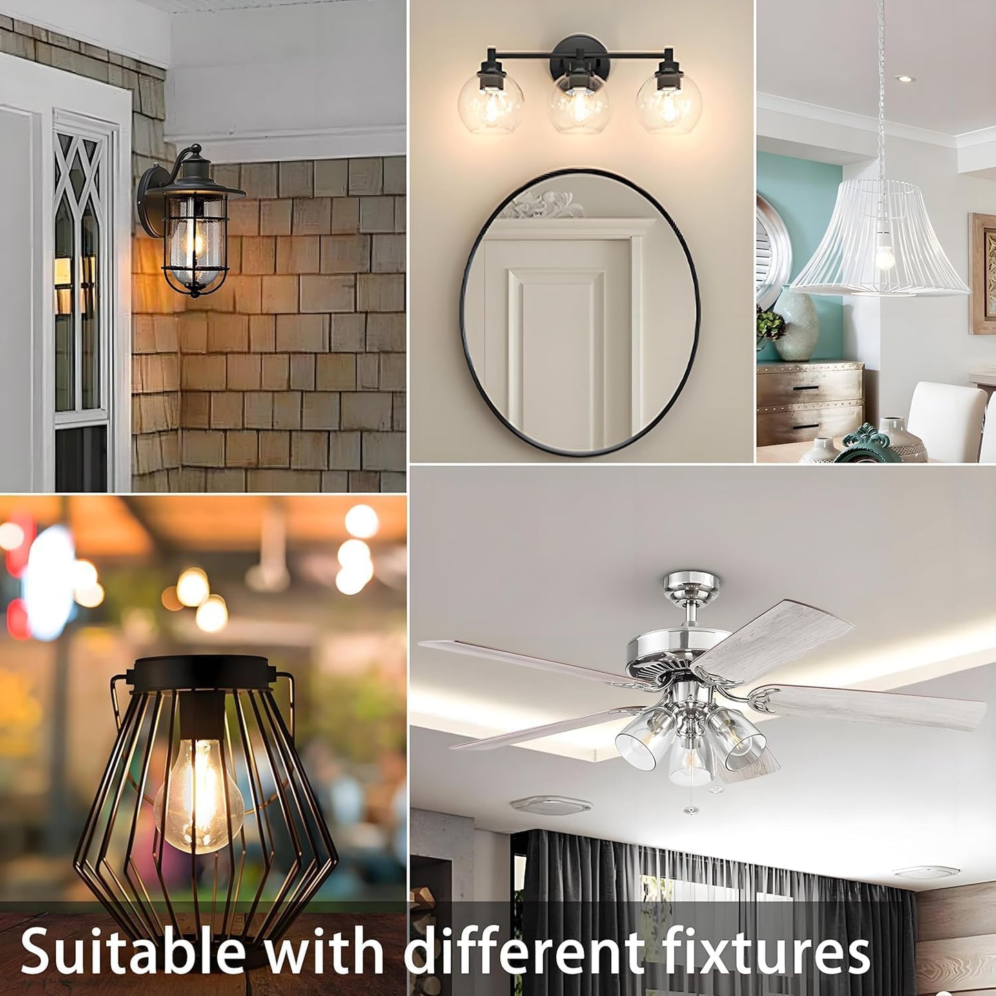 dalattin 24 Pack A19 Vintage LED Edison Bulbs, Dimmable, 60W Equivalent, High Brightness 2700K Soft White, 8W E26 Standard Base, 800 Lumens, CRI80+, Clear Glass Filament Bulb for Home