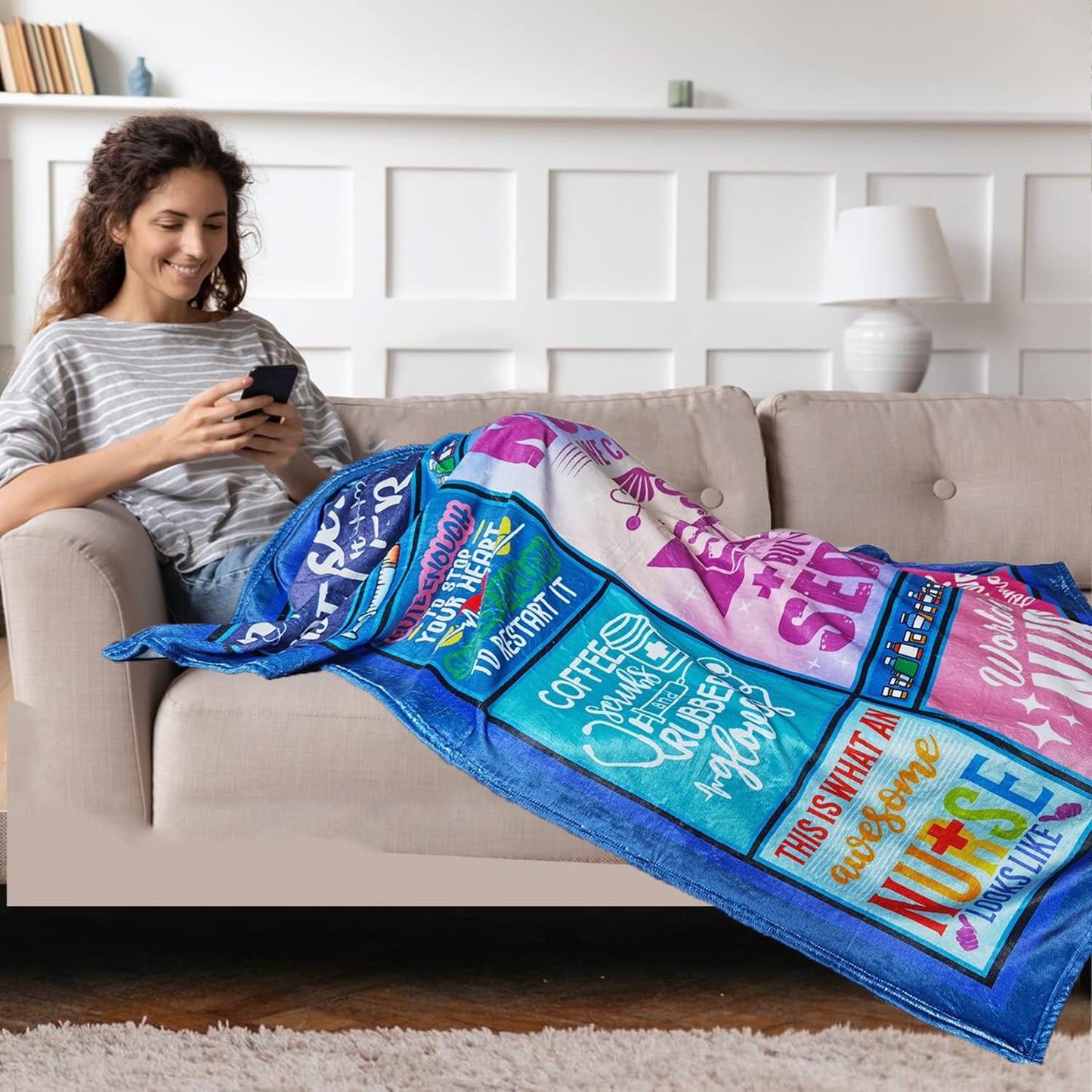 Nurse Gifts for Women, Gifts for Nurses Throw Blankets 50"x60", RN Gifts for Nurse Practitioner, Nurses Week/Day Gifts, Nursing School Graduate Birthday Appreciation Gifts