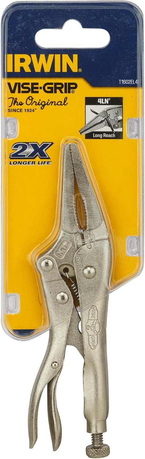 IRWIN VISE-GRIP Original Locking Pliers, Long Nose, 4-Inch (1602L3), 100mm