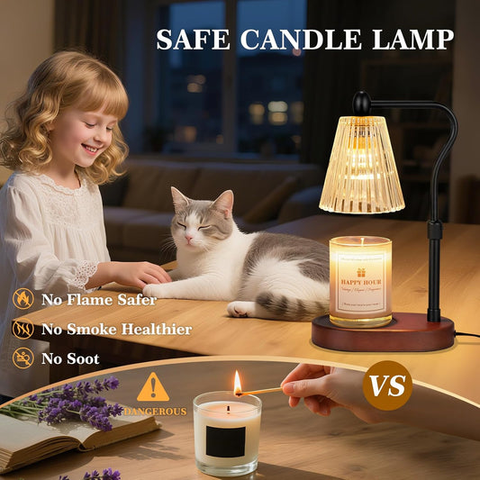 Candle Warmer Lamp, with Timer and Dimmer, Adjustable Height, Christmas Birthday Gifts for Women Mom, House Warming Gifts, Home Decor, Thanksgiving Decorations,Wax Warmer for Scented Jar Candles
