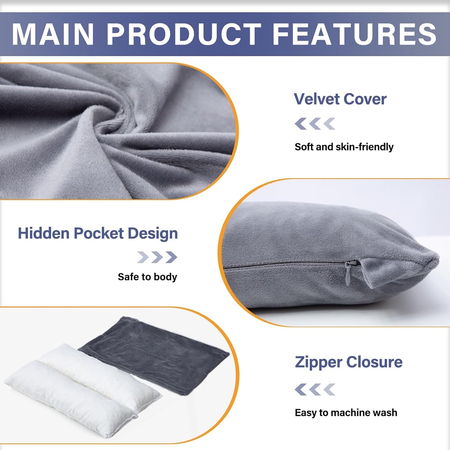 Arm Pillow, Memory Foam Arm Rest Pillow for Adults and Side Sleepers, Elbow Support Elevation Pillow for Post Surgery and Numbness with Removable Cover (Grey)