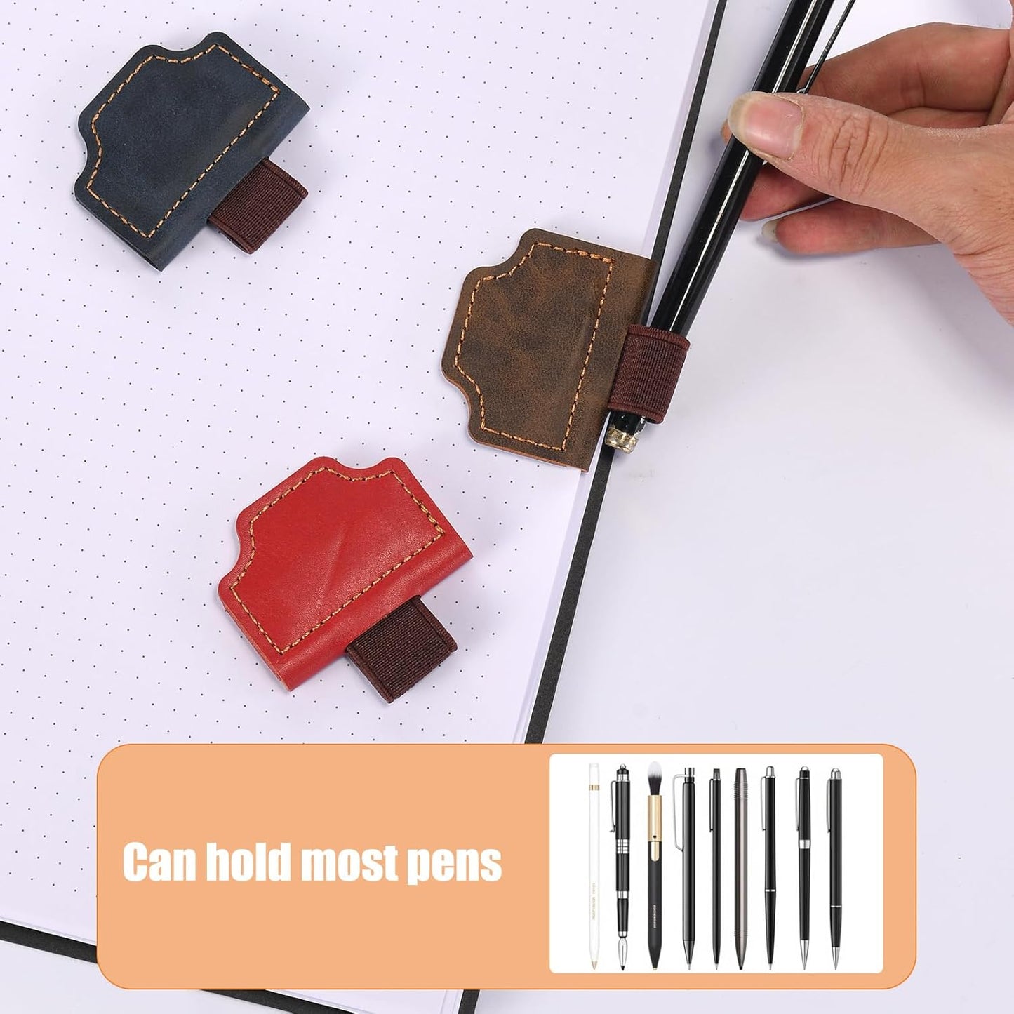3PCS Magnetic Bookmarks with Pen Holder, Leather Pen Holder Bookmark for Readers，Best Gift for Book Lovers, Convenient Reading Accessories.