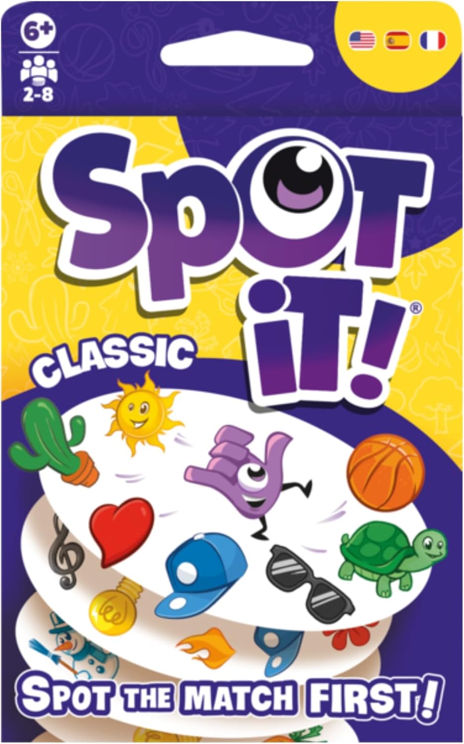 Asmodee Spot It! Classic Card Game (2024 Refresh) - Pocket Eco Edition, 5-in-1 Visual Perception Game for Quick Reflexes and Family Fun, Ages 6+, 2-8 Players, 10 Minute Playtime