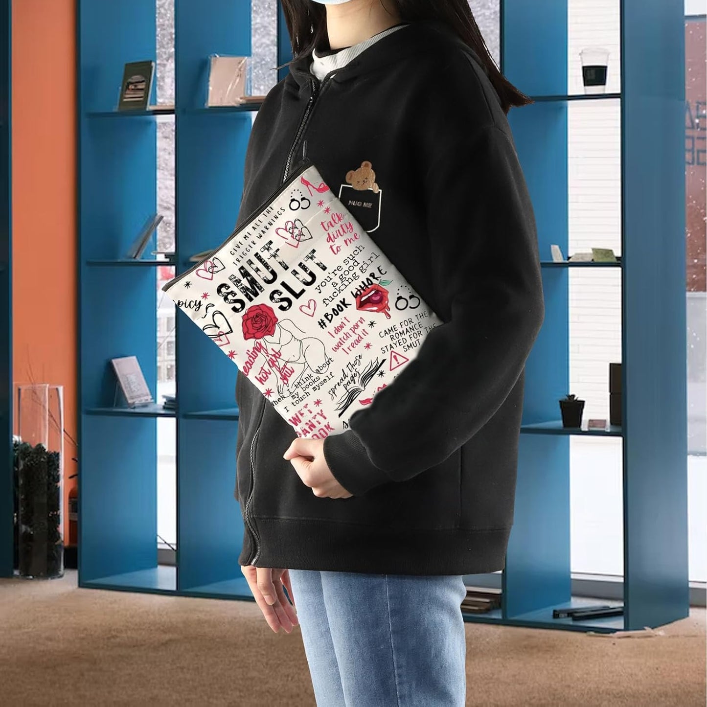 Smutty Book Lover Book Sleeve Smut Spicy Reader Gift Bookish Gift Smutty Books Gift Zipper Book Protector (Smut Slut)