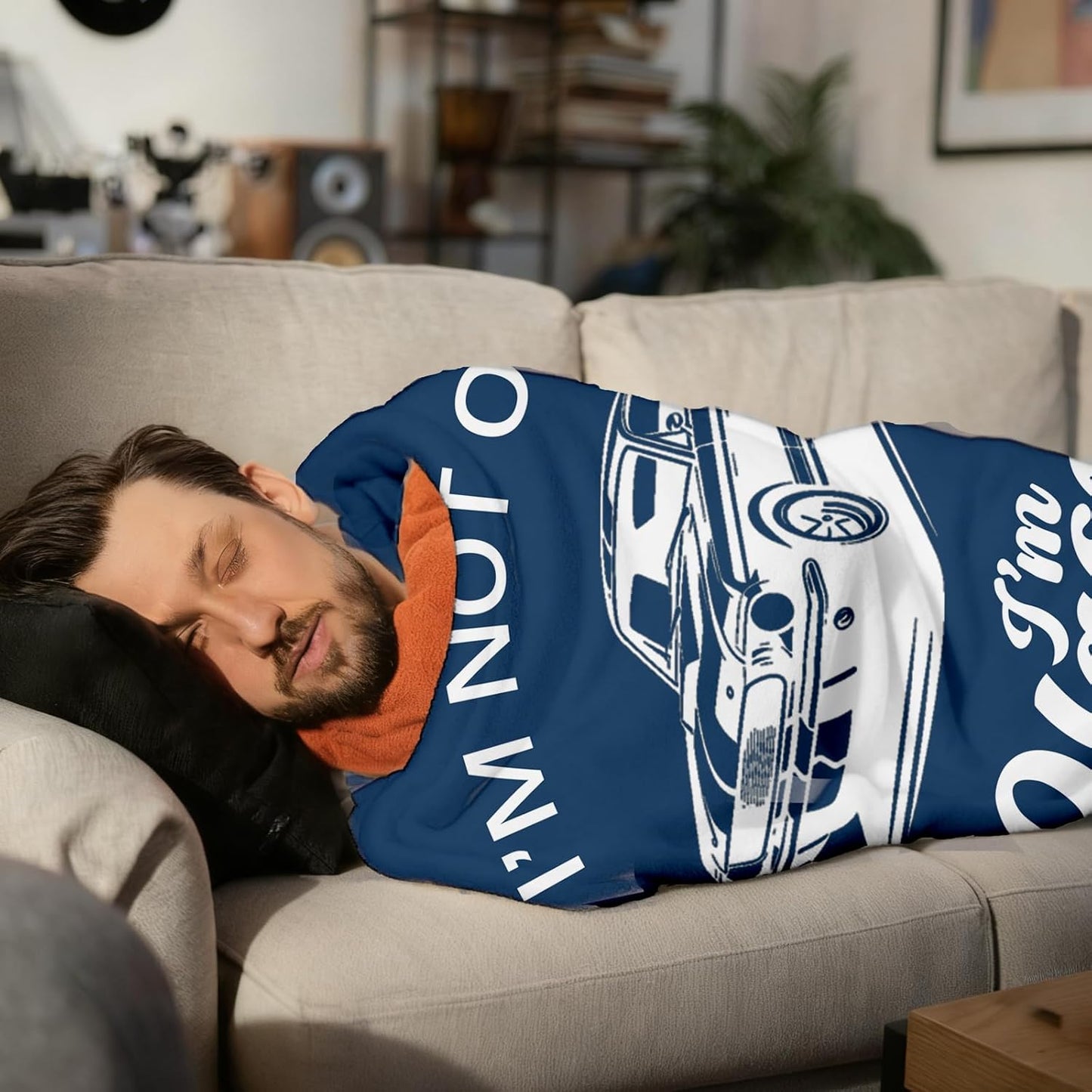 Birthday Gifts for Men, Fathers Day Funny Gifts for Dad from Daughter Son Wife, Birthday Gift for Dad Husband Papa Grandpa, Soft Throws Blanket for Travel Couch Bed Camping Napping, 80"x60",Blue