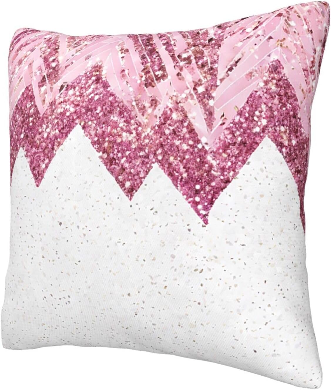 All-Season Square Pillow Covers 18"X18", Glittery Pretty, Decorative Throw Pillow Covers for Sofa Bed Couch, Hidden Zipper Cushion Cover, Square Lumbar & Accent Pillowcases for Home Decor