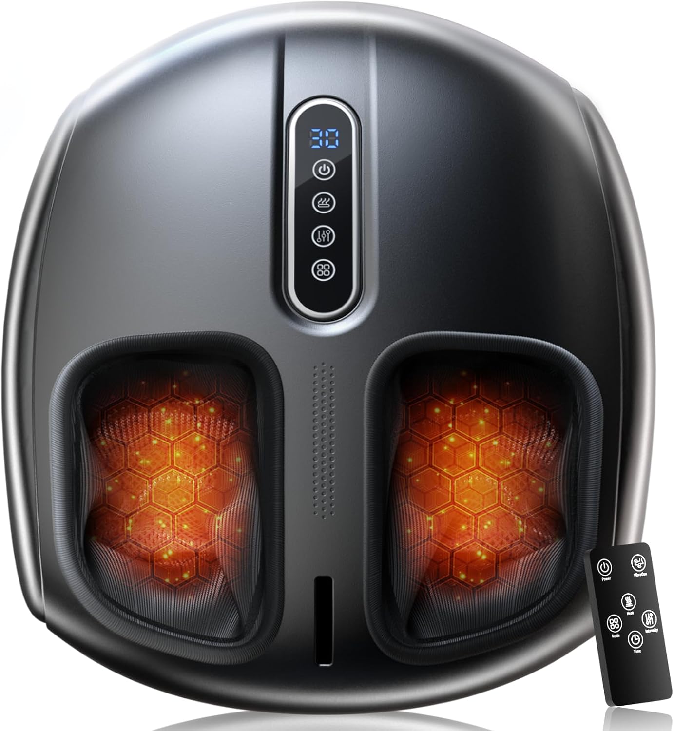 Shiatsu Feet Massager, Foot Massager with Heat, Deep Kneading, Vibration and Air Compression for Plantar Fasciitis, 2 Heat Levels, Birthday Gifts for Women Mom Dad