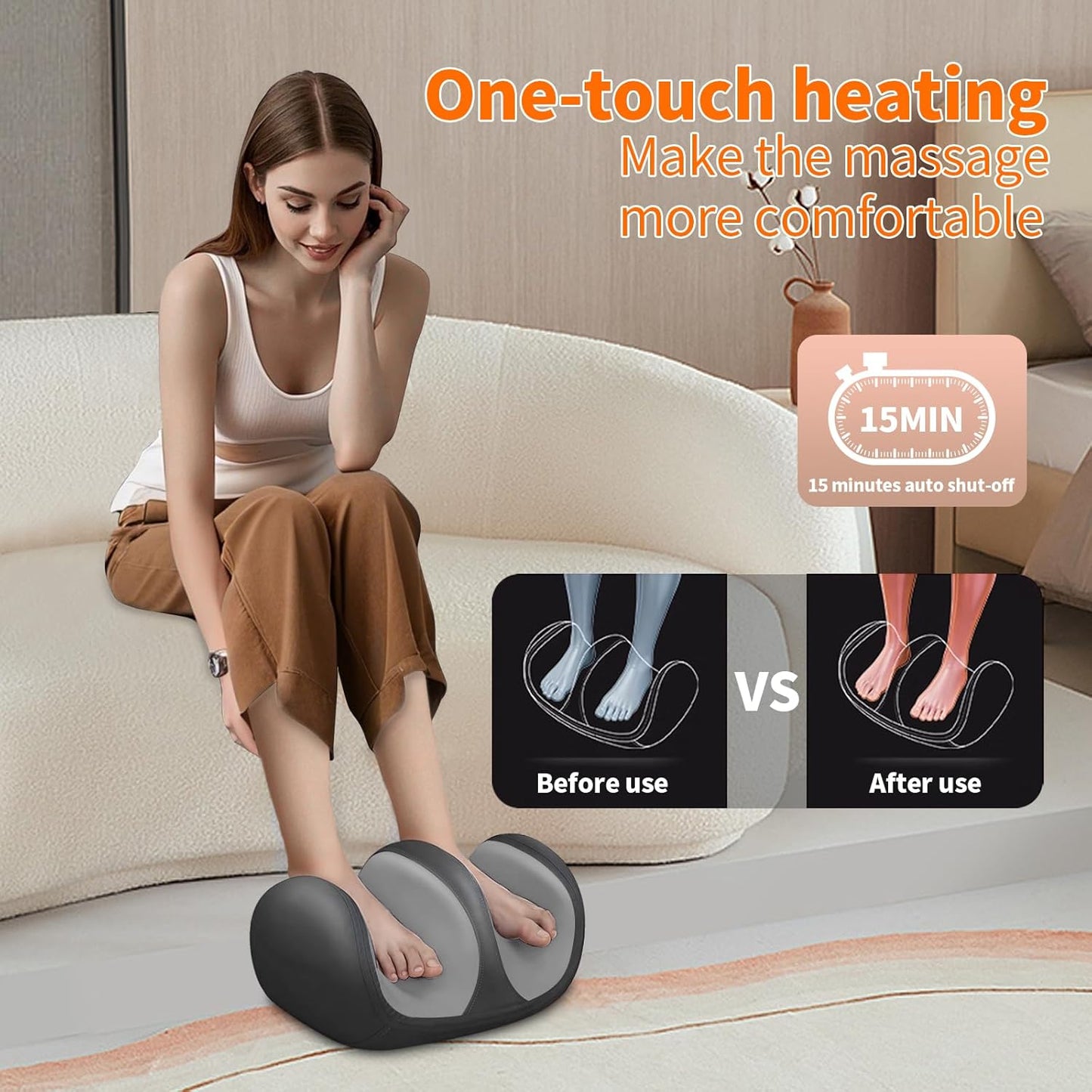Foot and Calf Massager with Heat, Shiatsu Kneading Foot Massager for Pain Relief, Deep Tissue Massager Machine with Massage Roller, Wired Remote, Gifts for Mom Dad
