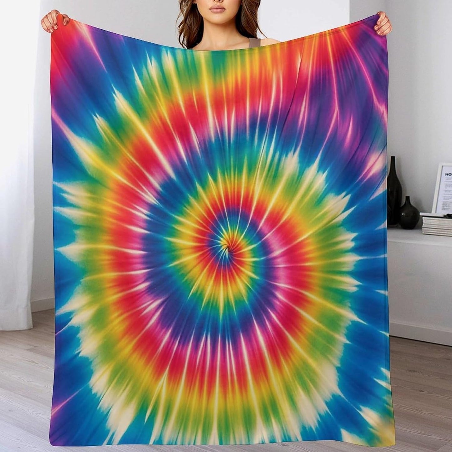 Tie Dye Rainbow Blanket Super Soft Lightweight Throw Blanket Cute Cozy Warm Bed Blanket Decorative Fuzzy Blanket All-Season Home Decor Gift for Sofa Couch Living Room 40"*50" （100 * 130cm）