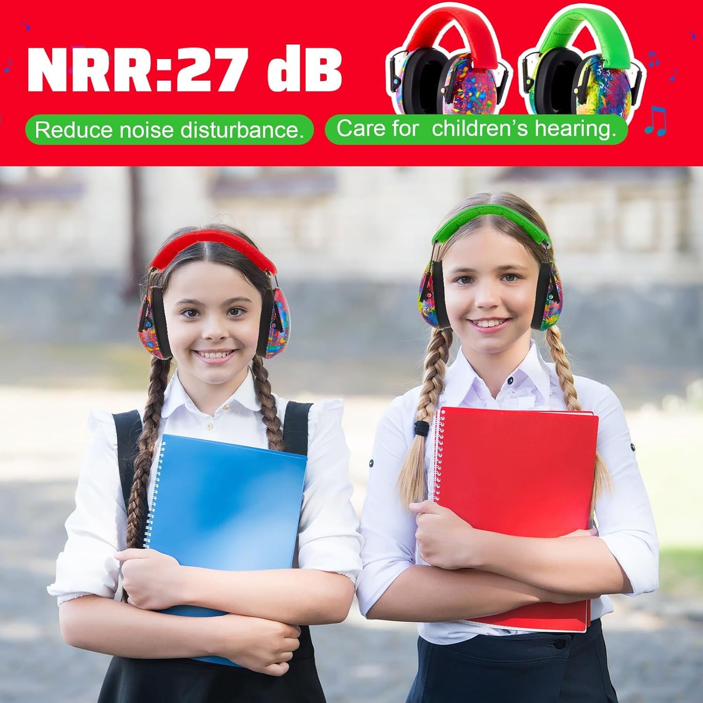 Amylove Noise Cancelling Headphones Kids Ear Protection Earmuffs Noise Reduction 27db Adjustable Toddlers