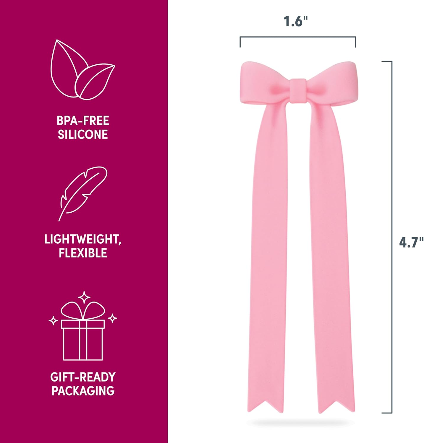 Genuine Fred Page Ties Bow Bookmarks, Set of Two, Pink, Flexible Silicone, Fun Stocking Stuffer, Gift for Book Lovers, Teachers, Back to School Coquette Aesthetic