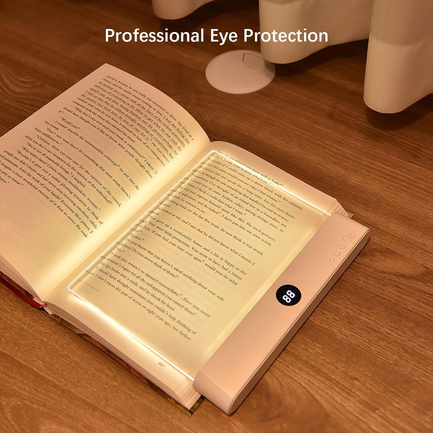 LED Book Light and Night Light 2 in 1, 3 Color Temperatures & Stepless Dimming, USB Rechargeable Reading Light with Timer for Night Reading (Pink)