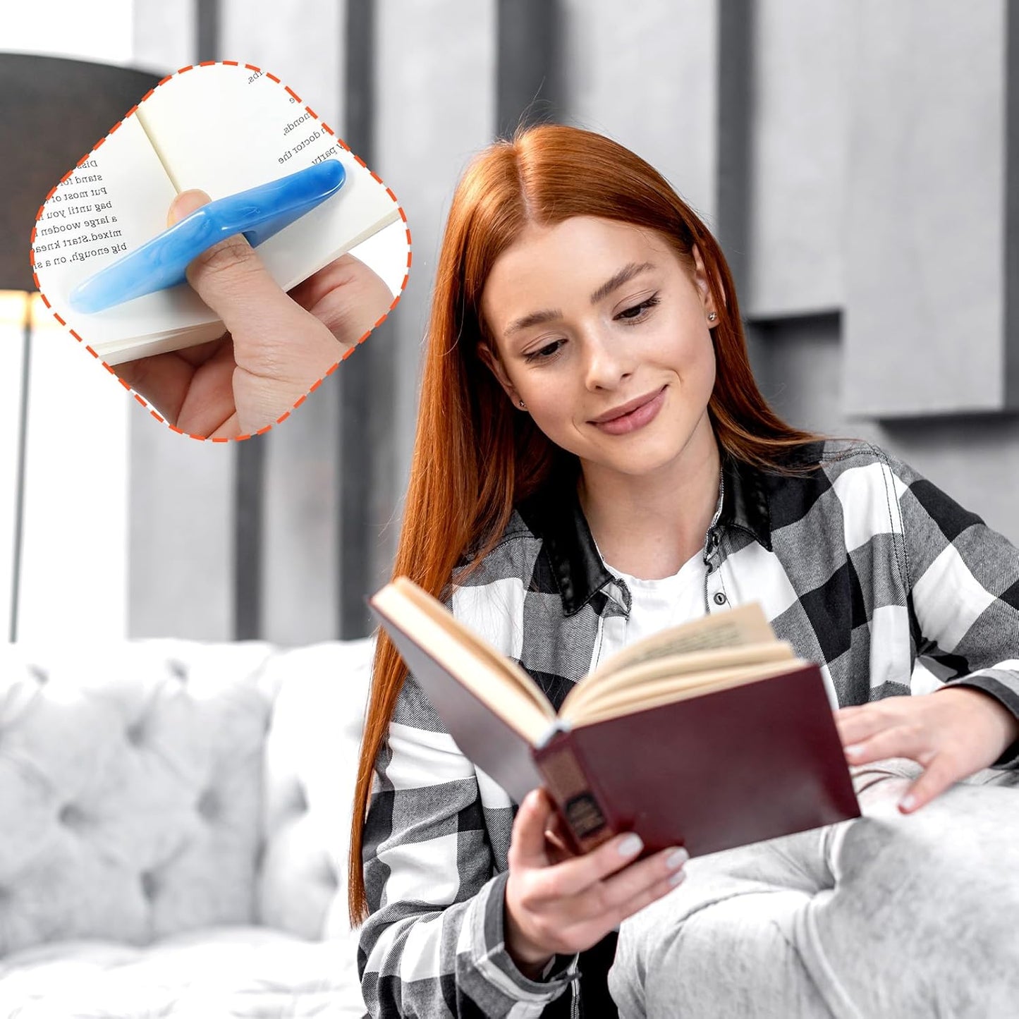 4 Pcs Thumb Book Page Holder, 4 Colors Resin Book Page Holders for Reading, Finger Ring Opener Bookmark, Books Lovers Gifts for Bookworms, Teachers, Best Friend, Student Books Accessories