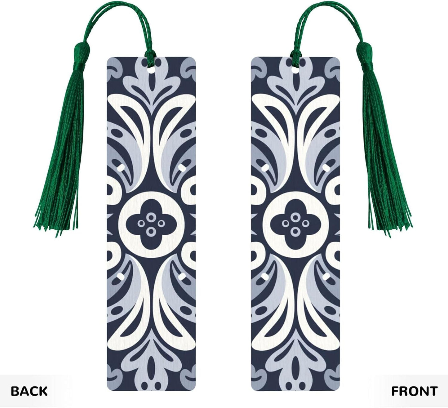 Navy Blue Bookmarks Gifts for Women Men, Wooden Bookmarks for Book Lovers, Vintage Book Marks Ornaments with Tassel, Unique Personalized Reading Page Markers Dark Green