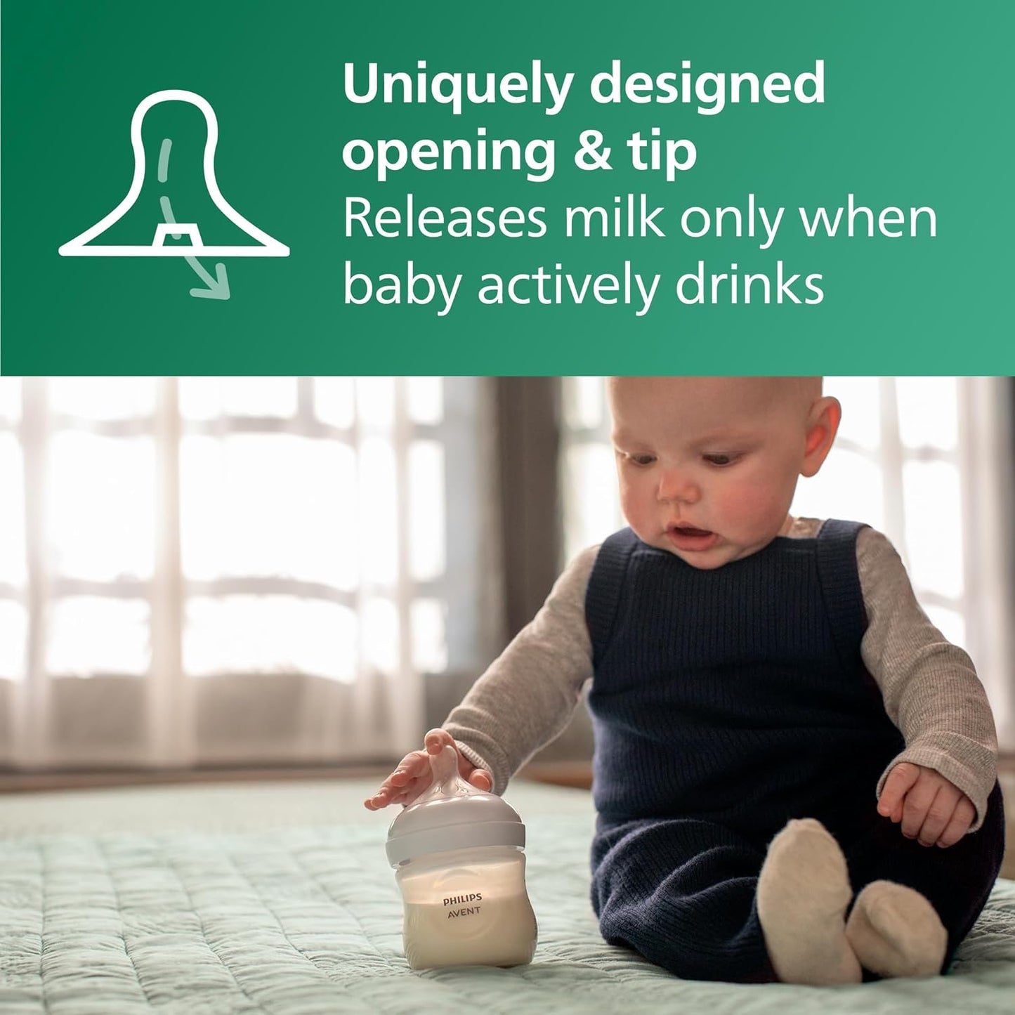 Philips Avent Glass Natural Bottle with Natural Response Nipple, Baby Gift Set, SCD858/01