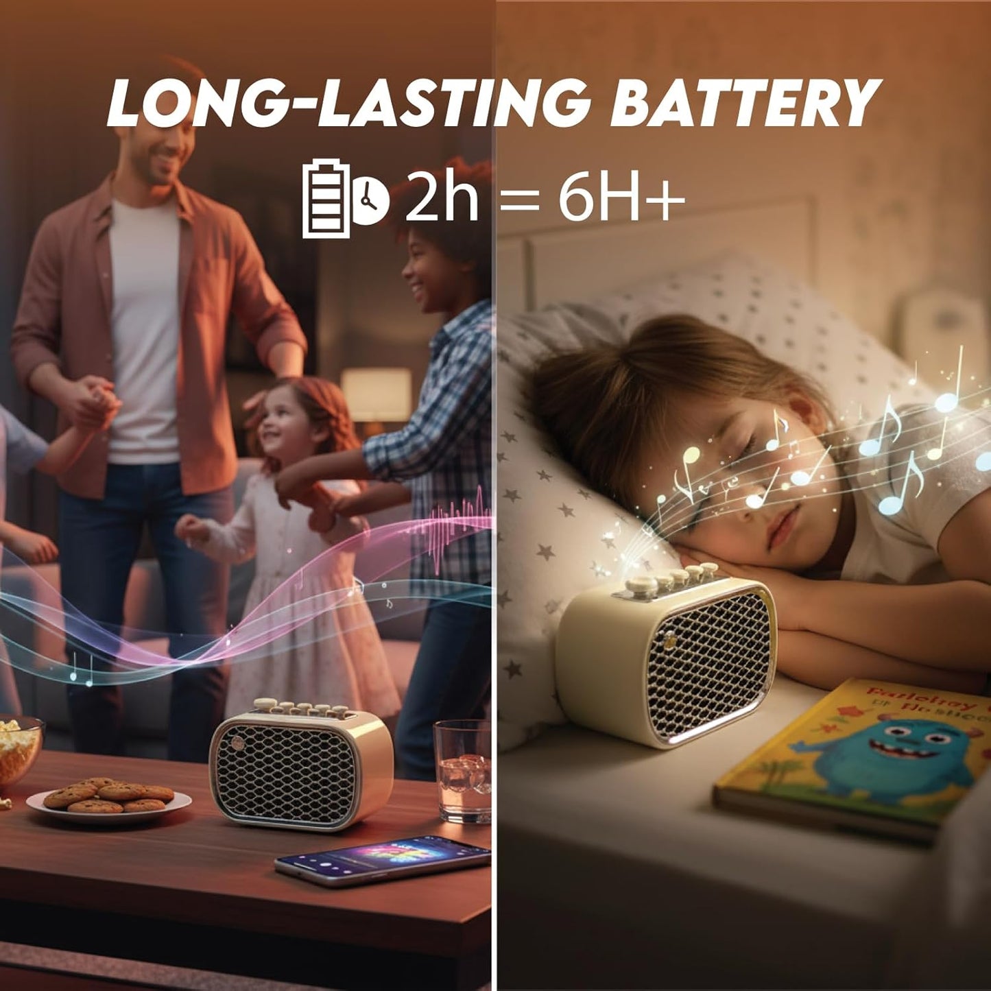 4 in 1 White Noise Machine & Gentle Bass Bluetooth Speaker, Sleep Sound Machine Portable for Baby, Adults, Travel & Office