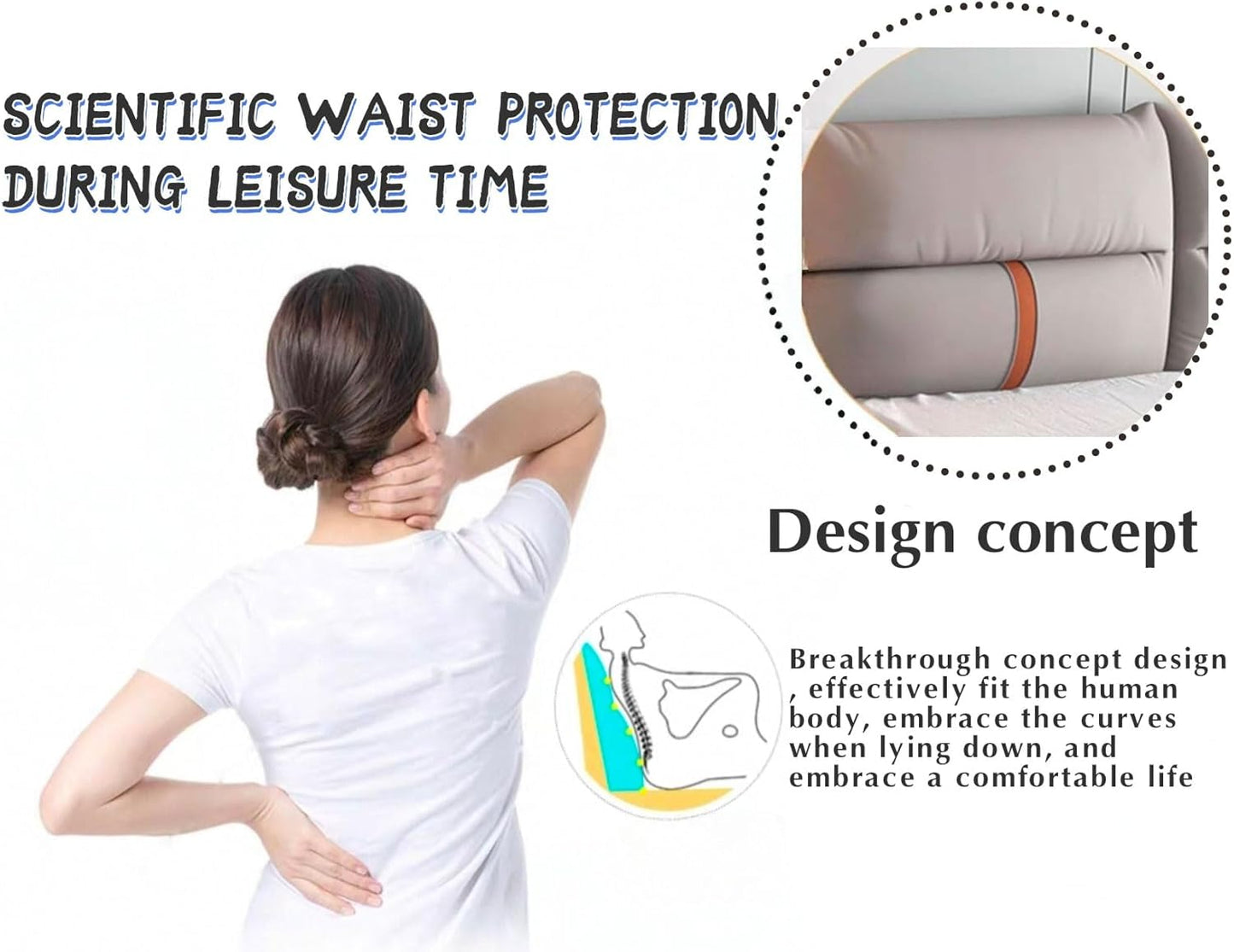 Large Wedge Headboard Pillow Bed Bolster Headboard Backrest Lumbar Support Cushion for Reading and Playing Games in Bed with Removable Cover(Size:No headboard 71"/180cm,Color:Brown)