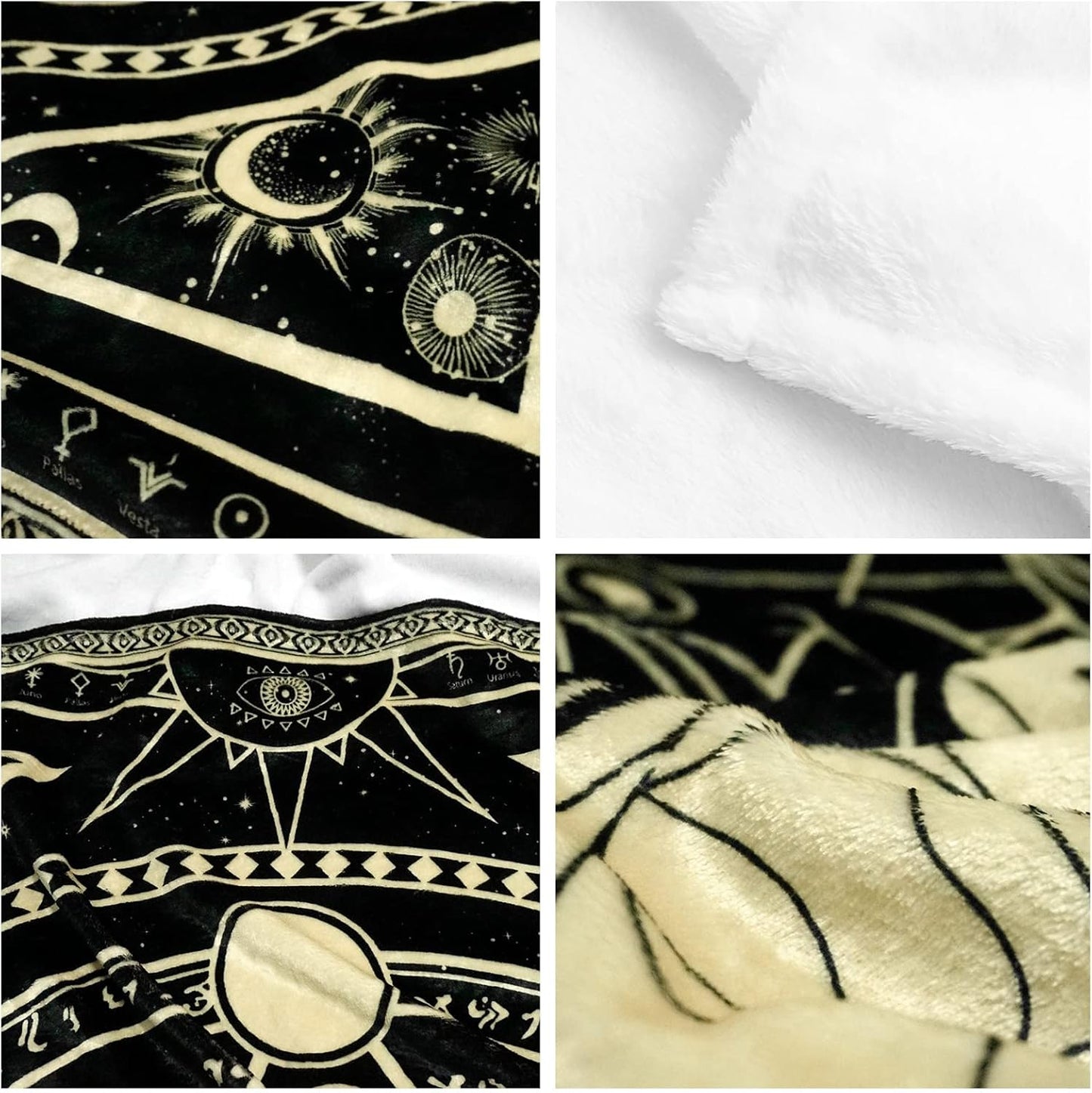 Pisces Zodiac Blanket, Pisces Zodiac Gifts for Women Moon Constellation Throw Blanket Astrology Decor Witchy Birthday Gifts Gothic Soft Microfiber Blanket 60"X50"