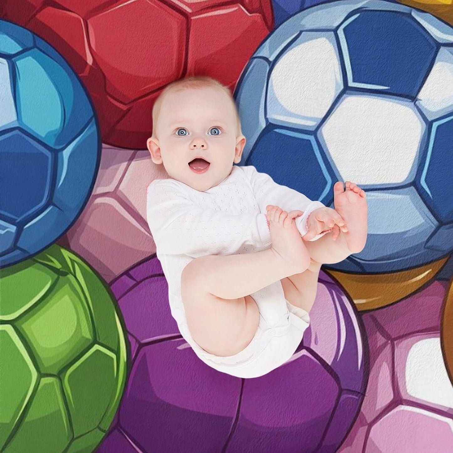 Football Colorful Socer Ball Throw Blanket for Couch Bed Plush Cozy Fuzzy Flannel Blanket for All Season 30"x50"