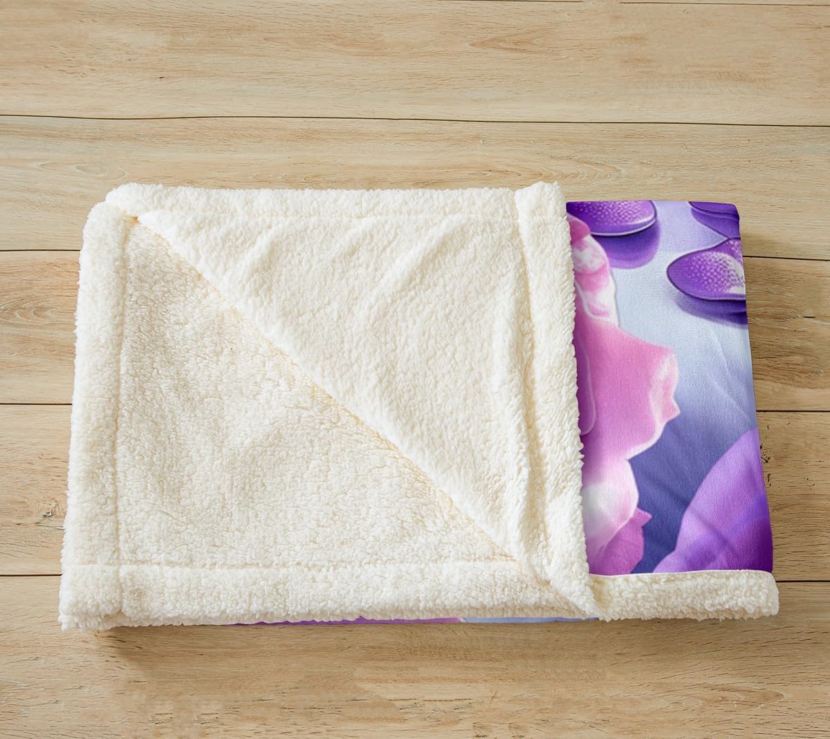Manfei Cute Frog Kids Throw Blanket Purple Flower Frog Blanket for Couch Sofa, Cartoon Wildlife Floral Bed Blanket for Girls Adults Room Decor, Soft and Breathable Fleece Blanket(60 x 80 Inches)