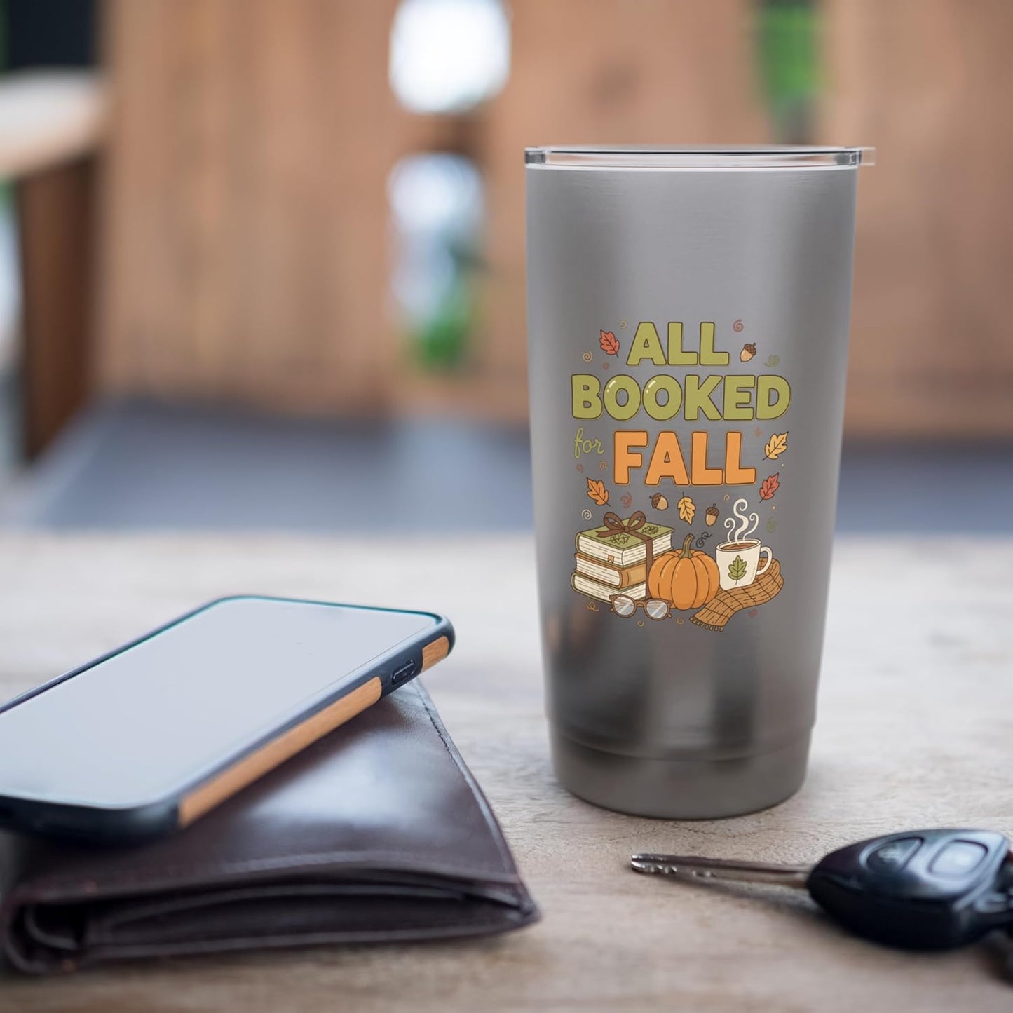 All Booked For Fall Reading Pumpkin Coffee Cozy Autumn Stainless Steel Insulated Tumbler