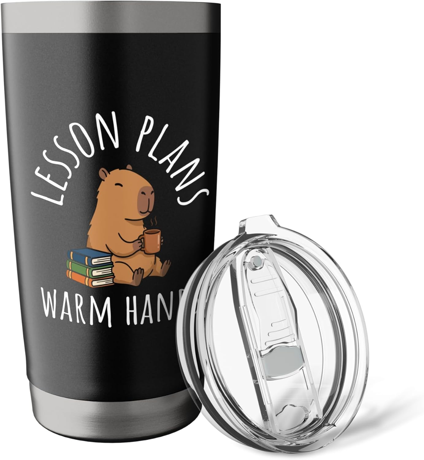 Lesson Plans Warm Hands Capybara Teacher Funny Book Lover Stainless Steel Insulated Tumbler