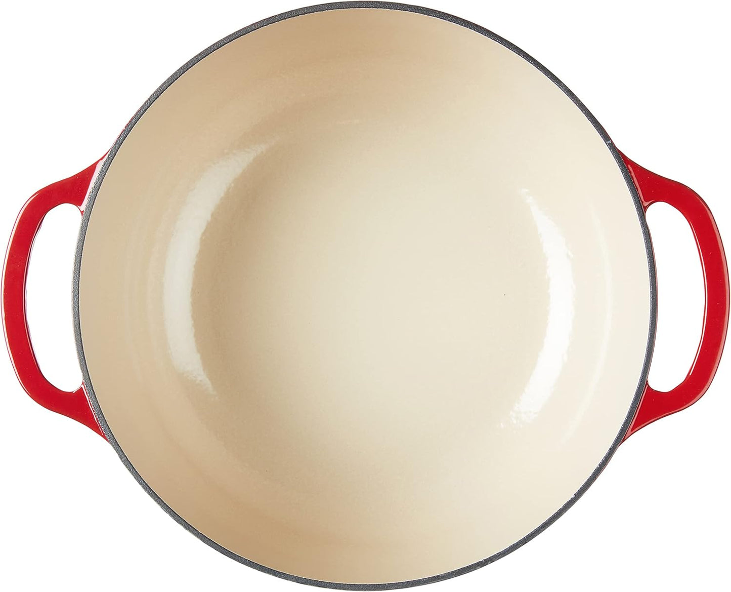 Lodge Essential Enamel Cast Iron Dutch Oven with Lid - Oven-Safe Enamel Cookware up to 500° F - Heat-Retaining Braising & Roasting Pot - Non-Toxic Cookware - 7.5 Quart, Island Spice Red