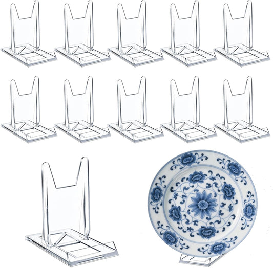 10 Pack Acrylic Book Stand, Clear Adjustable Display Holder Easel for Comic Books, Magazines, Photos, Artworks – Multi-Purpose Shelf Decor for Home Office, Cookbooks, Collectibles