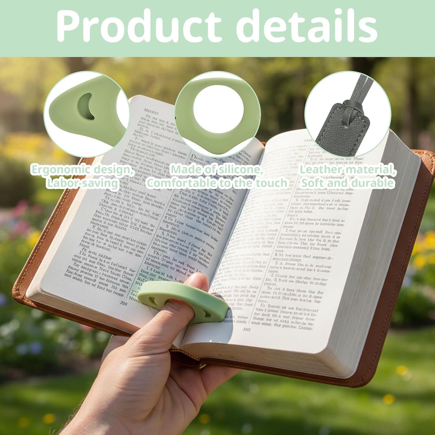 Thumb Book Page Holder, 4-Piece Reading Accessory Set, Ergonomic Design for One-Handed Reading, Comfortable Finger Support for Extended Use, Ideal for Book Lovers and Students