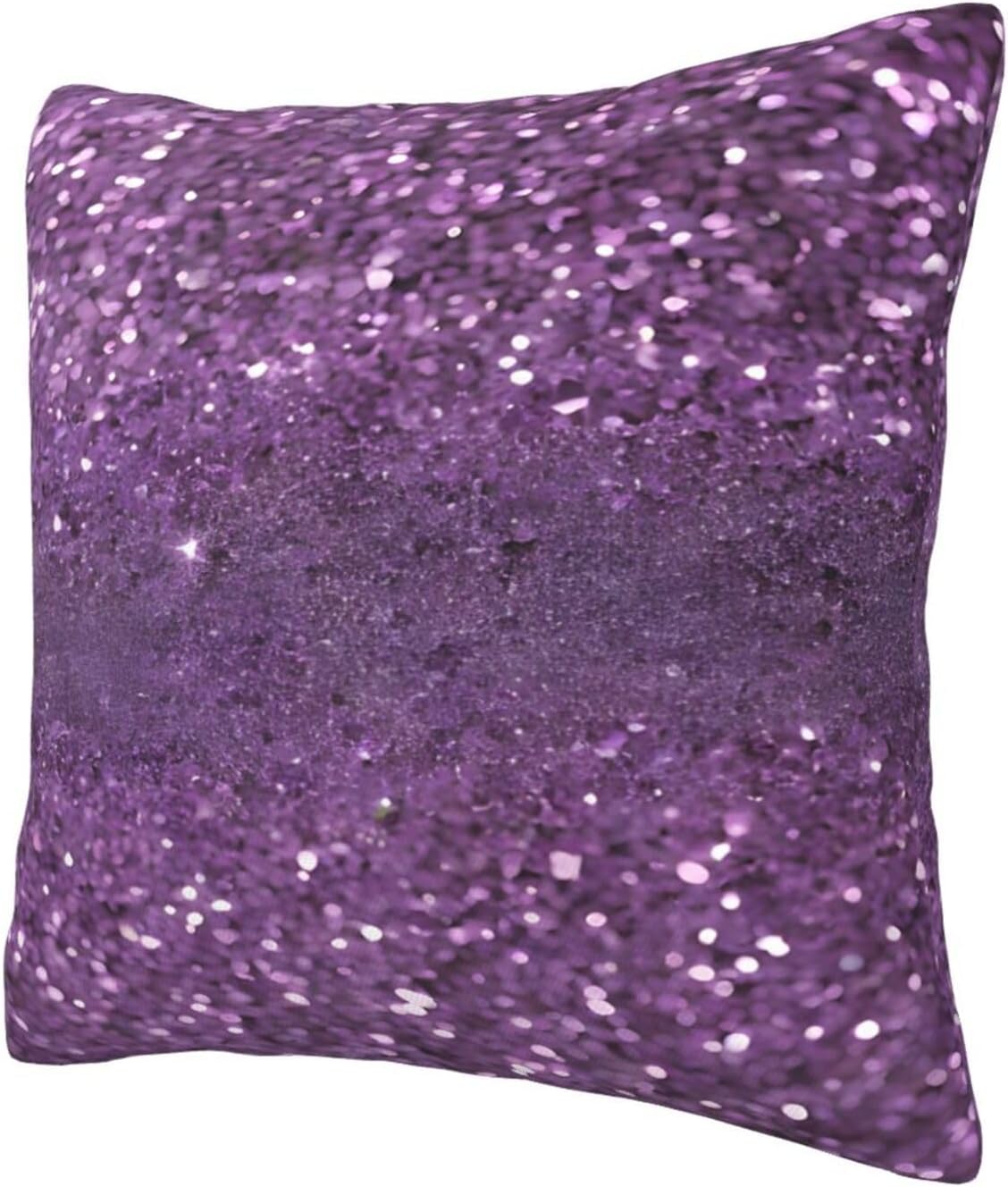 All-Season Square Pillow Covers 18"X18", Sequin Pattern, Decorative Throw Pillow Covers for Sofa Bed Couch, Hidden Zipper Cushion Cover, Square Lumbar & Accent Pillowcases for Home Decor
