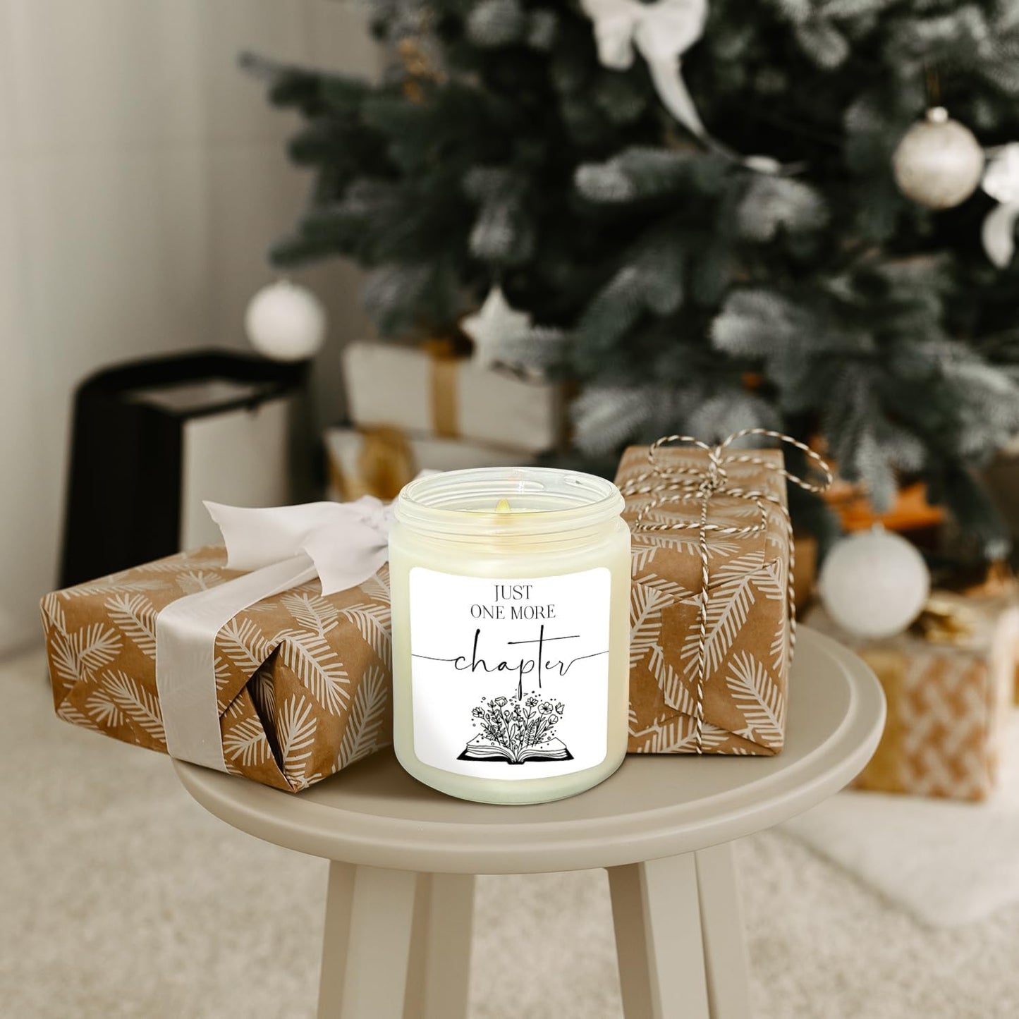 Book Candle,Book Lovers Gift Ideas, Librarian Gifts,Just One More Chapter Lavender Candle, Bookworm Gifts, Reading Candle, Boho Floral Book Scented Candles