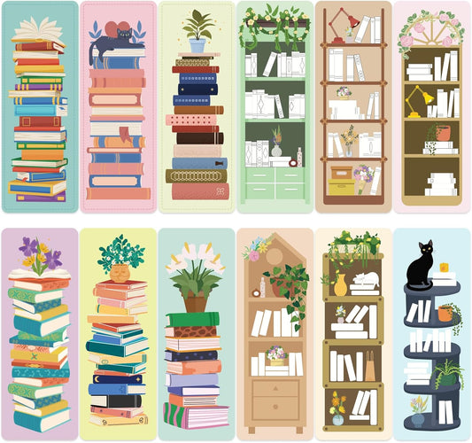 120Pcs Reading List Bookmarks, 2.56 x 7.09in Book Tracker Bookmark, Double-Sided Bookshelf Book Marks Bulk, Back-to-School Supplies, Gifts for Book Lovers, Women, Students, Teachers