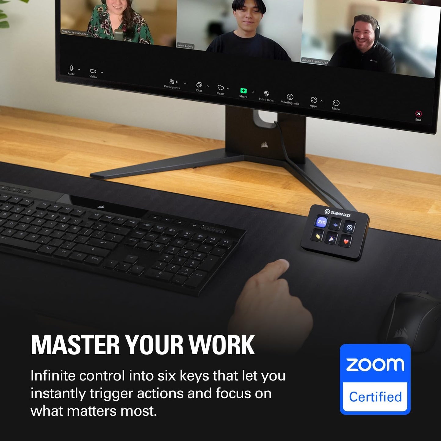 Elgato Stream Deck Mini – Control Zoom, Teams, PowerPoint, MS Office and Boost Productivity with Seamless Integration for Daily Apps, Set Up Shortcuts Easily, USB, Compatible with Mac and PC