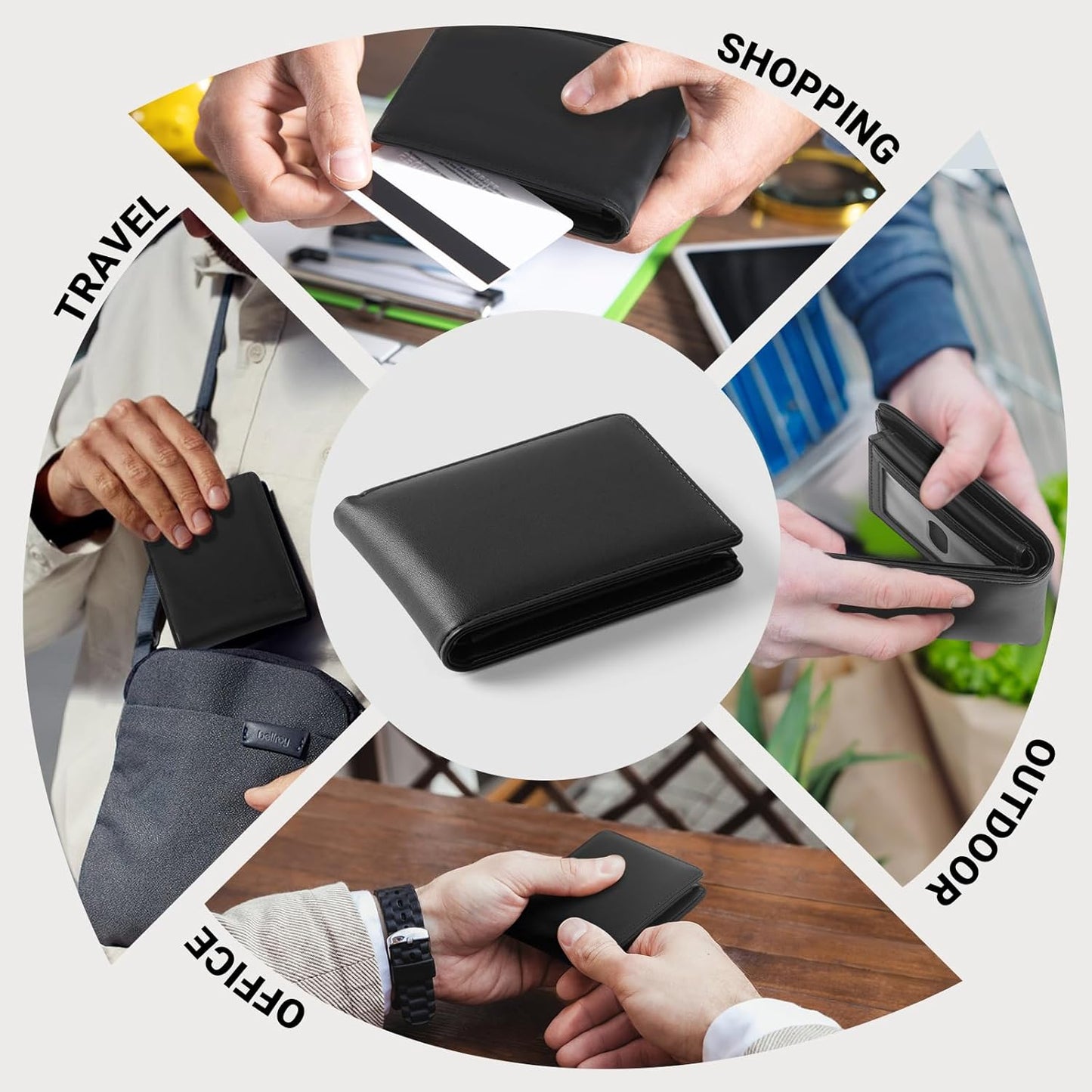 GNDR Wallet For Men RFID Blocking Black Wallets Bifold Faux Leather Card Holder Front Pocket Mens Accessories With Gift Box