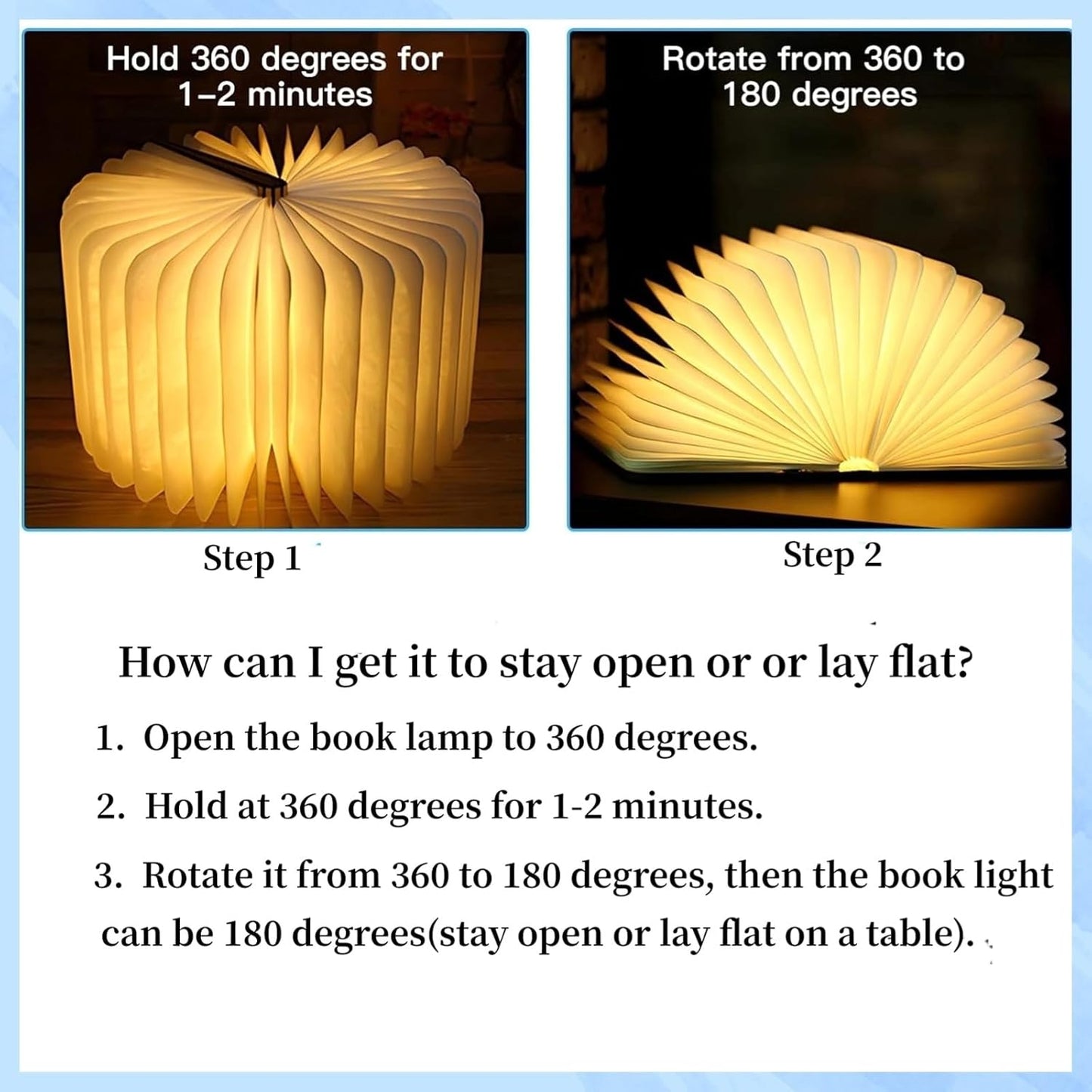7 Colors Mini Book Lamp, USB Rechargeable Book Shaped Lamp, Portable Wooden Folding Book Lights, Creative Gifts Novelty LED Paper Lantern, Home Decor for Girl Family Friends (Size: 4.7×3.5×0.9in)