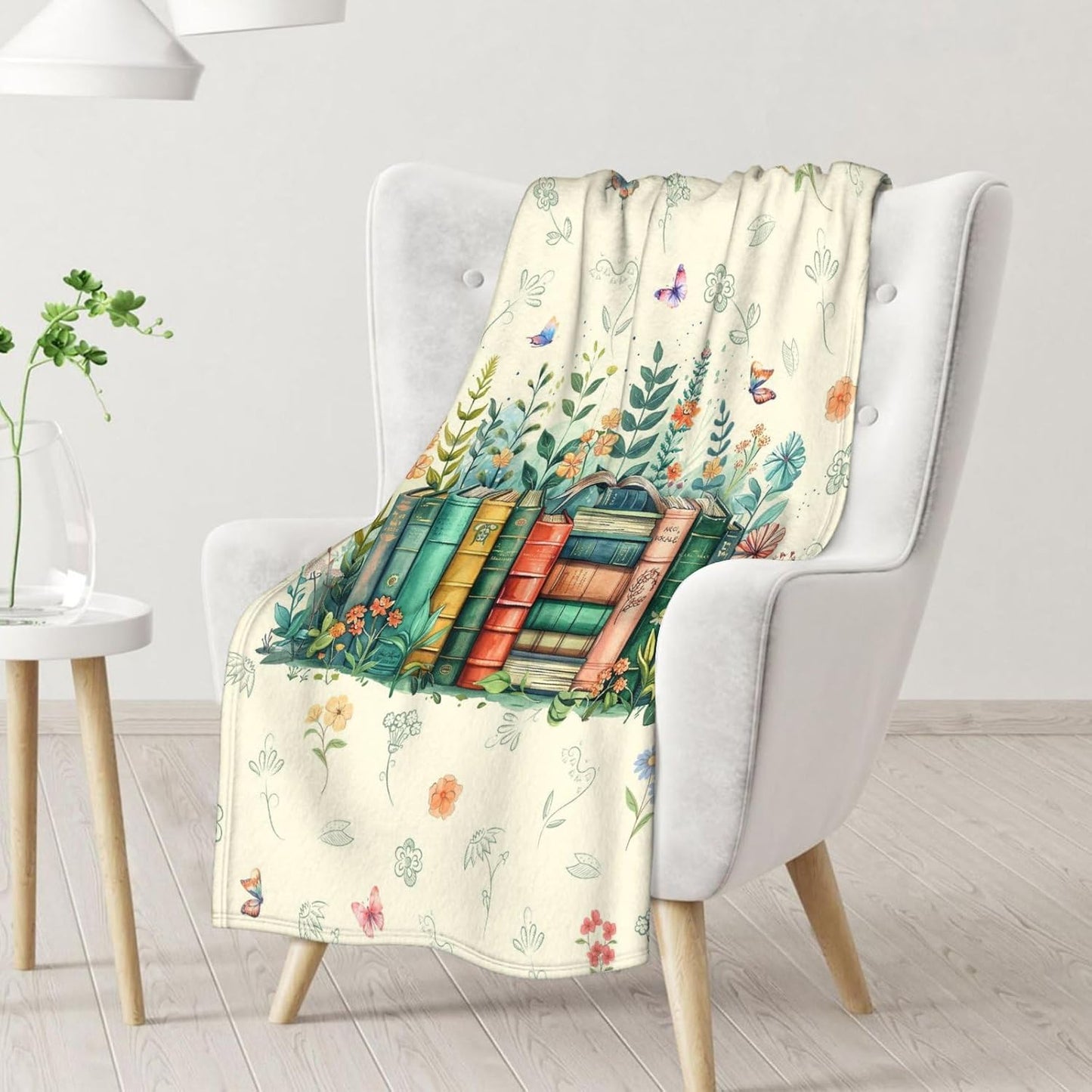 Books Blanket Gifts for Book Lovers - Vintage 50x60 Inches Reading Throw Blanket for Library - Soft Fuzzy Comforter for Couch Sofa Bed - Bedroom Decor for Read Lovers